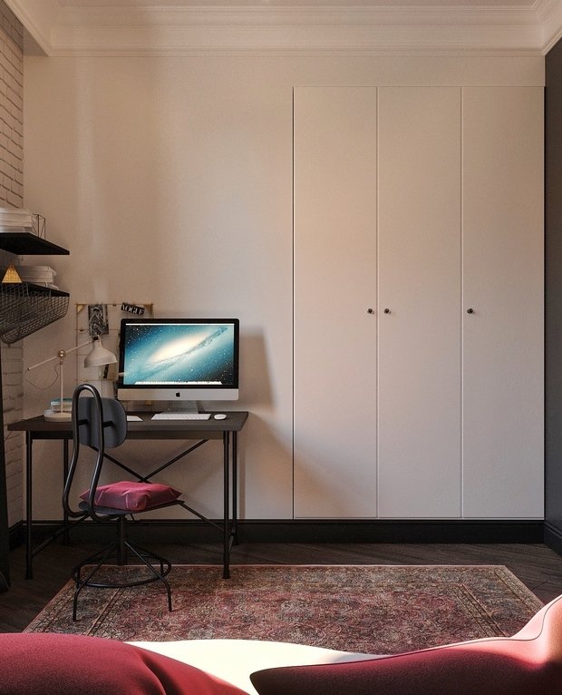 Фотография: Кабинет в стиле Лофт, Эклектика, Квартира, Проект дня, Москва, Сталинка, 3 комнаты, 40-60 метров, 60-90 метров, IN MY BOX, Анна Показаньева – фото на INMYROOM