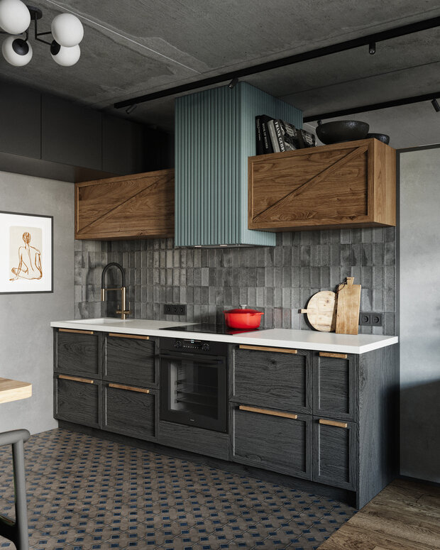 Фотография: Кухня и столовая в стиле Лофт, Современный, Эклектика, Квартира, Проект недели, Санкт-Петербург, Макс Жуков, ToTaste Studio, 4 и больше, Более 90 метров, Монолитно-кирпичный – фото на INMYROOM