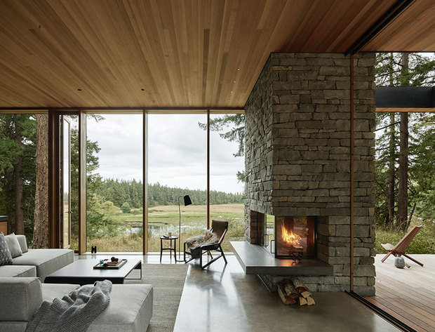 Фотография: Гостиная в стиле Минимализм, Современный, Дом, Бежевый, Серый, Дом и дача – фото на INMYROOM