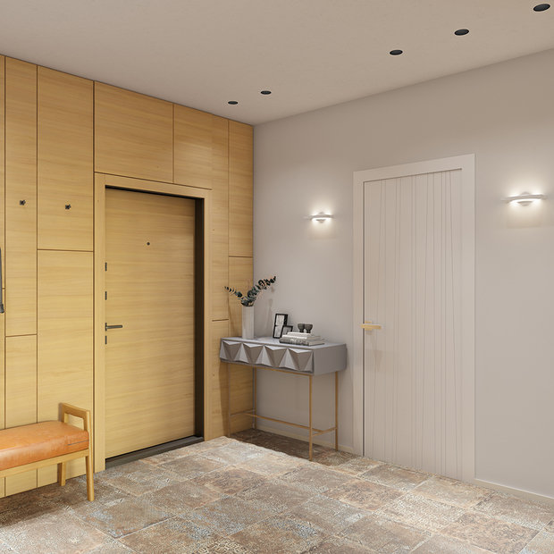Визуализация интерьера прихожей в стиле минимализм