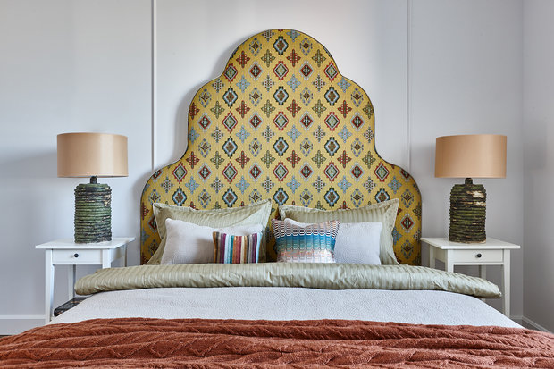 Фотография: Спальня в стиле Восточный, Квартира, Проект недели, Москва, Новая Москва, 3 комнаты, Более 90 метров, Монолитно-кирпичный, Вера Савельева, ЖК "Татьянин парк" – фото на INMYROOM