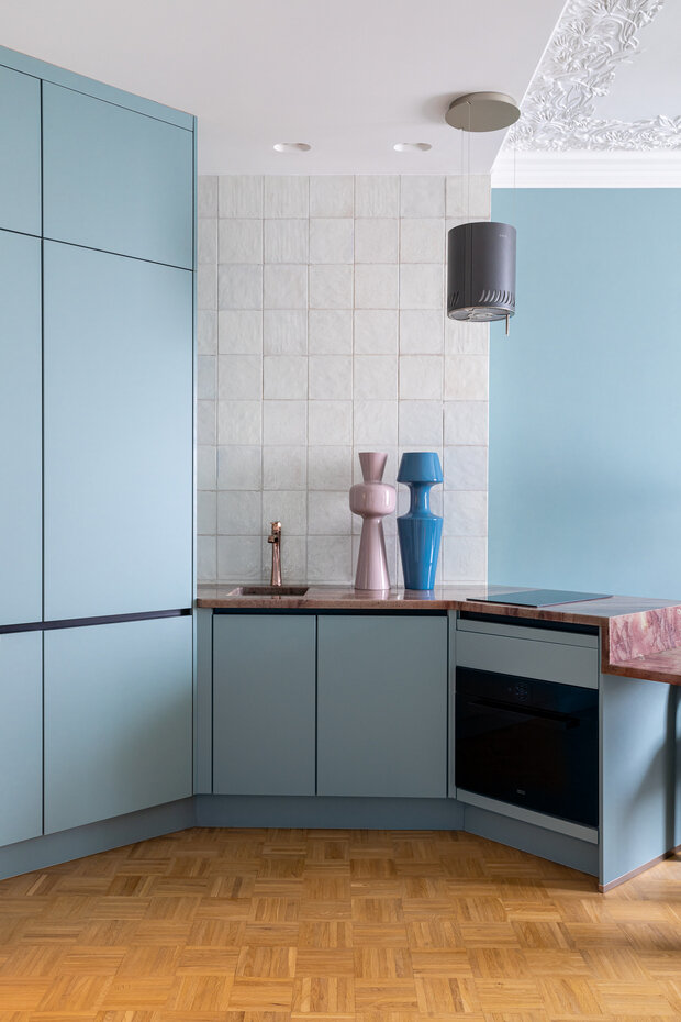 Фотография: Кухня и столовая в стиле Современный, Эклектика, Квартира, Проект недели, Воронеж, Монолитный дом, 2 комнаты, 40-60 метров, Анастасия Слободская – фото на INMYROOM