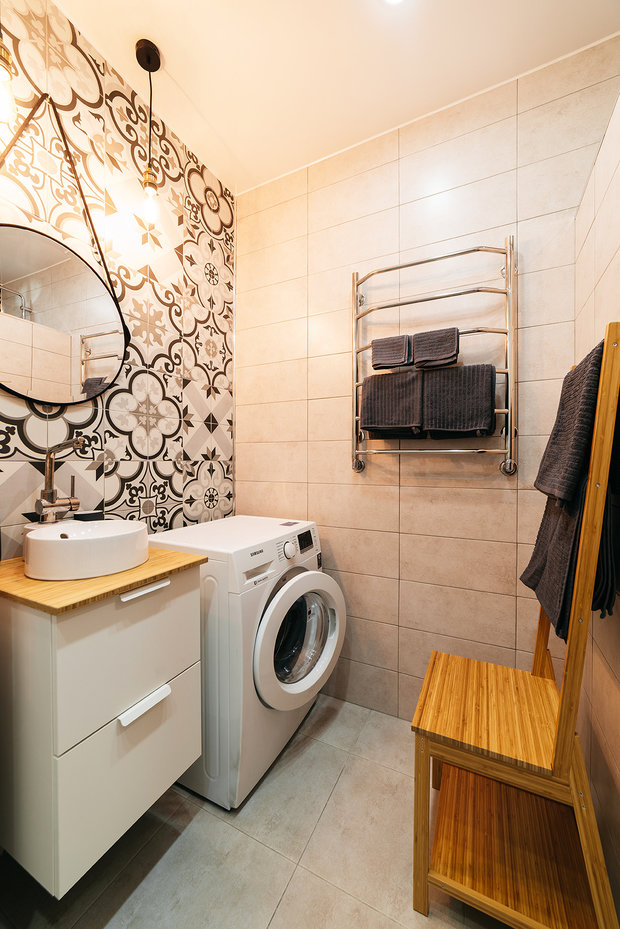 Фотография: Ванная в стиле Минимализм, Лофт, Декор интерьера, Квартира, Кирпичный дом, 1 комната, до 40 метров, #каксэкономить, Псков, Екатерина Евдокимова – фото на INMYROOM