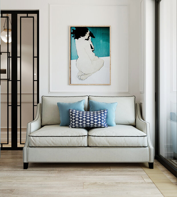 Фотография: Гостиная в стиле Классический, Современный, Эклектика, Квартира, Проект недели, Голубой, 1 комната, до 40 метров, энциклопедия_интерьер, Вера Шеверденок – фото на INMYROOM