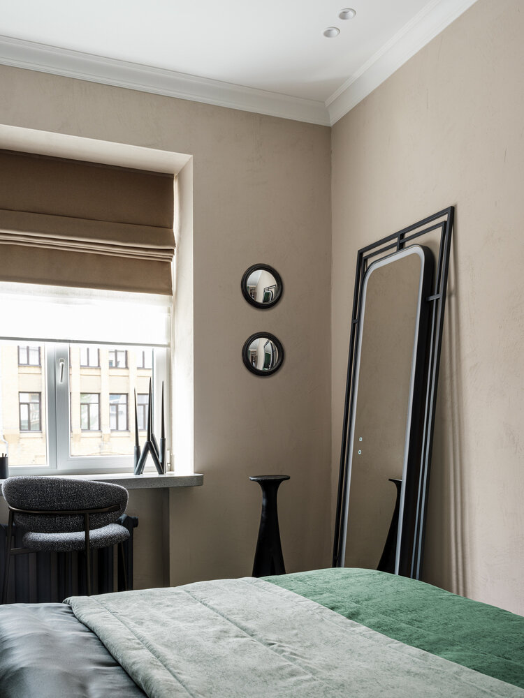 Фотография: Спальня в стиле Современный, Квартира, Проект дня, Новосибирск, Сталинка, Кирпичный дом, 2 комнаты, 40-60 метров, Татьяна Лейтан, Винтажный, Leytan Design – фото на INMYROOM Фотография: Спальня в стиле Современный, Квартира, Проект дня, Новосибирск, Сталинка, Кирпичный дом, 2 комнаты, 40-60 метров, Татьяна Лейтан, Винтажный, Leytan Design – фото на INMYROOM