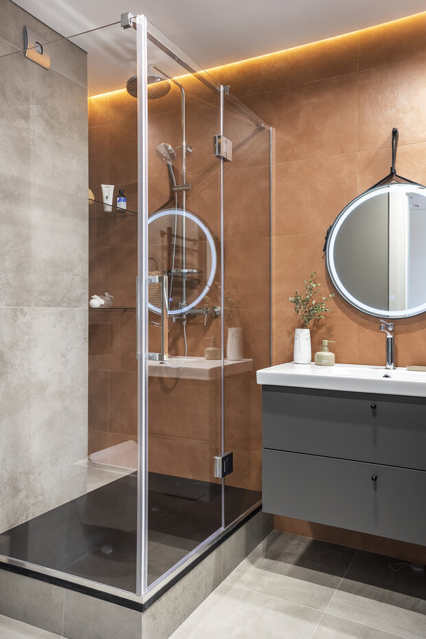 Фотография: Ванная в стиле Современный, Скандинавский, Квартира, Проект дня, Казань, 2 комнаты, 40-60 метров, Ксения Крылова – фото на INMYROOM