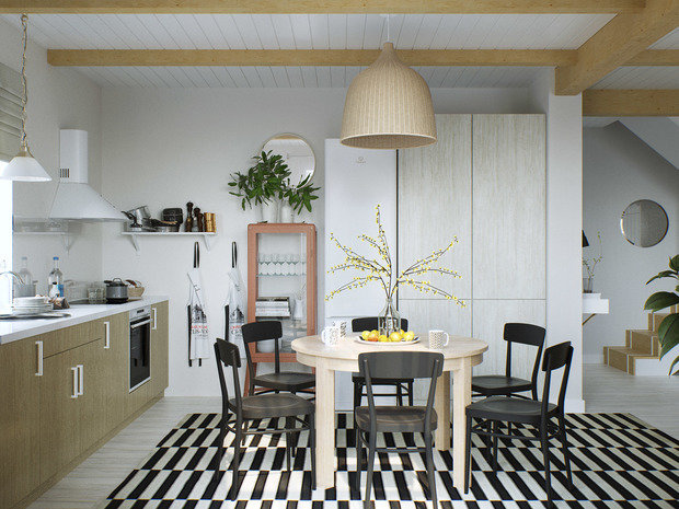 Фотография: Кухня и столовая в стиле Скандинавский, Дом, Проект недели, Дача, Дом и дача, ИКЕА, 4 и больше, Более 90 метров, Маргарита Рассказова – фото на INMYROOM