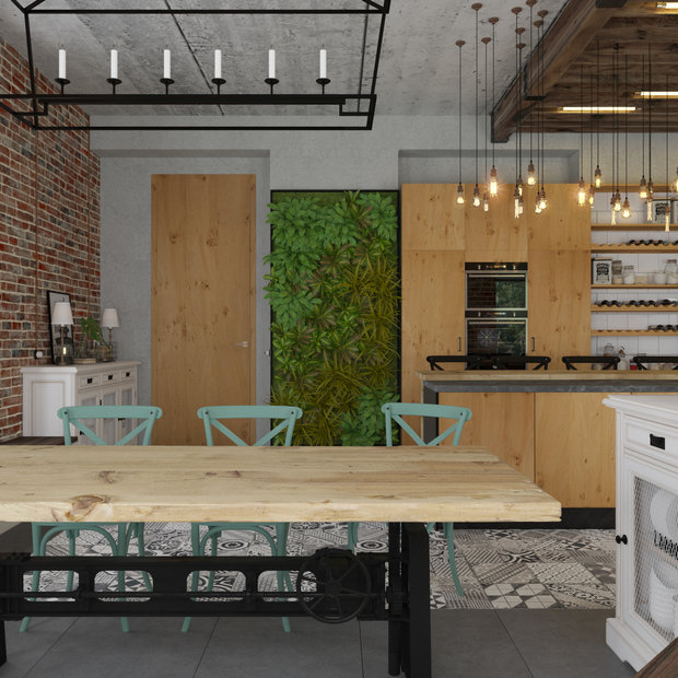 Фото из портфолио Лофтик в Михновке.  – фотографии дизайна интерьеров на INMYROOM