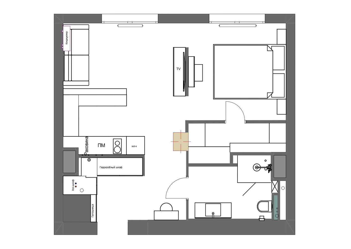 Фотография: Планировки в стиле , Современный, Квартира, Проект недели, Москва, 2 комнаты, 40-60 метров, SKStudio – фото на INMYROOM Фотография: Планировки в стиле , Современный, Квартира, Проект недели, Москва, 2 комнаты, 40-60 метров, SKStudio – фото на INMYROOM