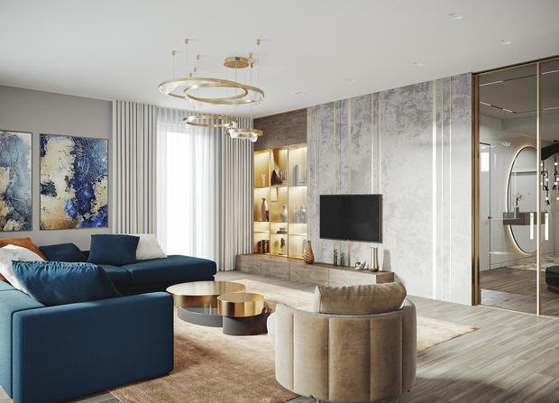 Фото из портфолио Современный стиль с яркими акцентами в ЖК Привилегия - 202 кв. метра – фотографии дизайна интерьеров на INMYROOM