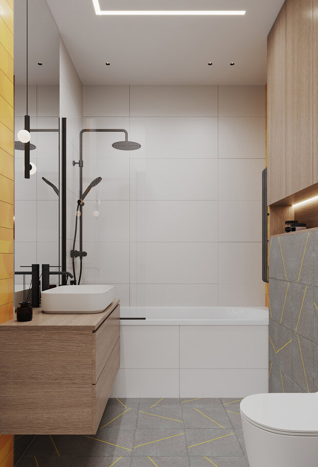 Фотография: Ванная в стиле Современный, Минимализм, Квартира, Проект недели, Москва, 3 комнаты, 60-90 метров, Buro DA, Анастасия Калинина, Дарья Митина – фото на INMYROOM