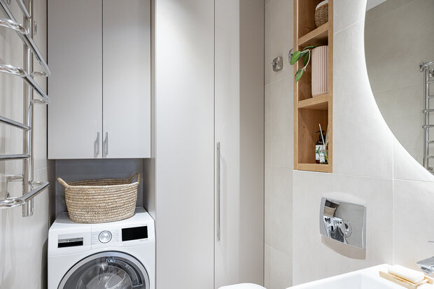 Фотография: Ванная в стиле Скандинавский, Современный, Эко, Квартира, Проект недели, Москва, Монолитный дом, 4 и больше, Более 90 метров, бюро «Образ жизни», Анастасия Кутовая – фото на INMYROOM