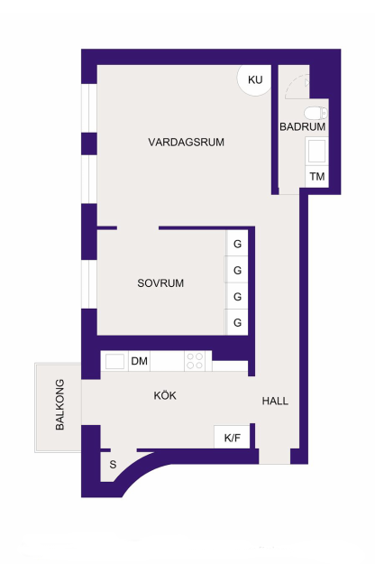 Фотография: Планировки в стиле , Скандинавский, Малогабаритная квартира, Квартира, Дома и квартиры – фото на INMYROOM