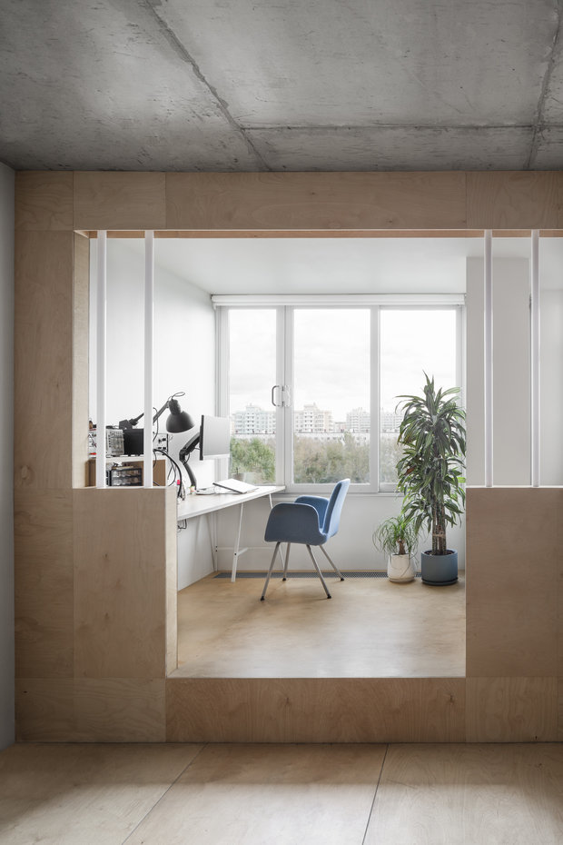 Фотография: Кабинет в стиле Минимализм, Квартира, Студия, Проект недели, Москва, 40-60 метров, Схема – фото на INMYROOM