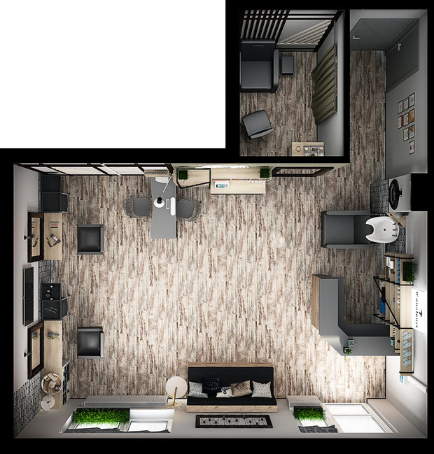 Фото из портфолио Салон красоты в стиле лофт – фотографии дизайна интерьеров на INMYROOM