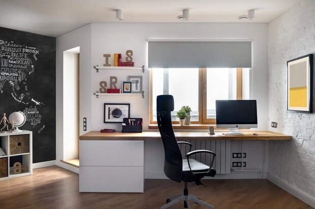 Фотография: Кабинет в стиле Лофт, Современный, Эклектика, Квартира, Проект недели, Новосибирск, 3 комнаты, 60-90 метров, Анастасия Каширская – фото на INMYROOM