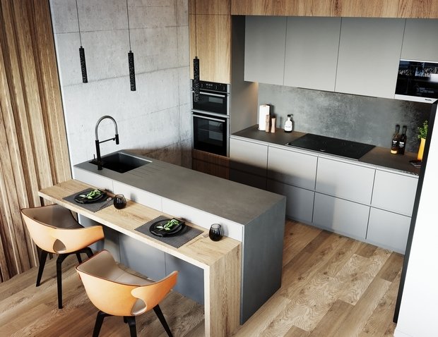 Фотография: Кухня и столовая в стиле Лофт, Современный, Квартира, Проект недели, Москва, 4 и больше, Более 90 метров, Студия 20:18 – фото на INMYROOM