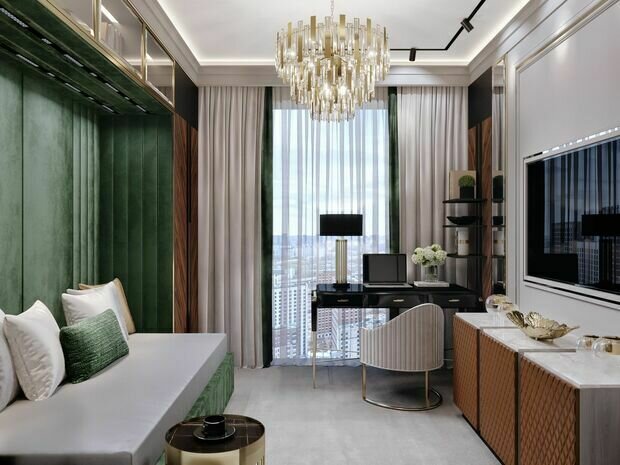 Фото из портфолио Квартира 55,5 м² в ЖК Селигер Сити: дорогие и оригинальные решения на каждом м² – фотографии дизайна интерьеров на INMYROOM