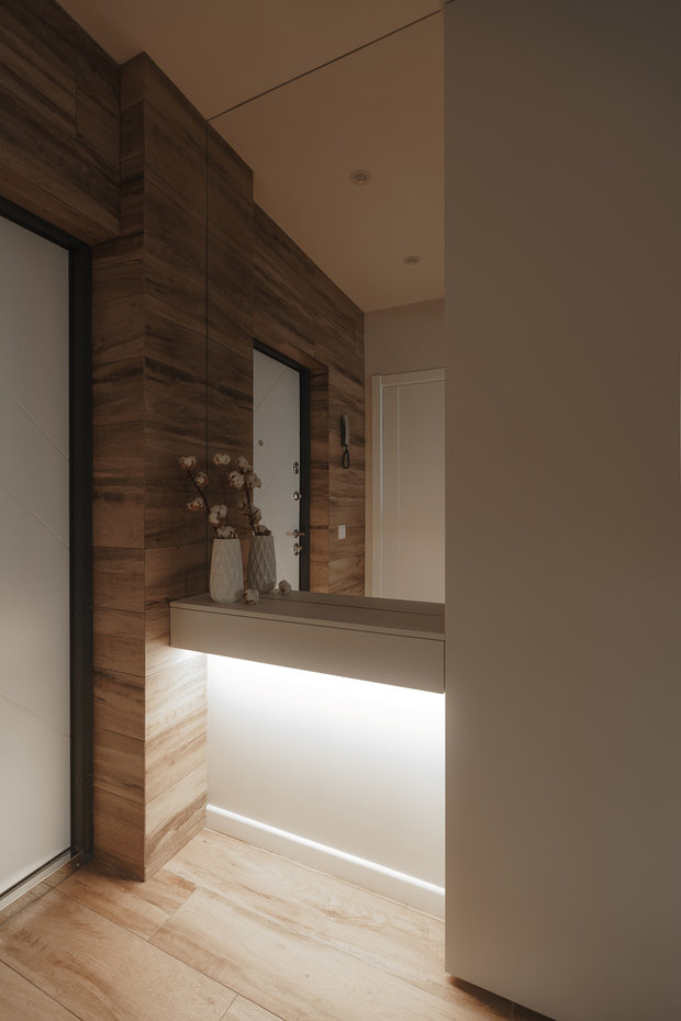 Фотография: Прихожая в стиле Минимализм, Современный, Квартира, Проект недели, Пенза, 3 комнаты, Более 90 метров, Юлия Власова – фото на INMYROOM