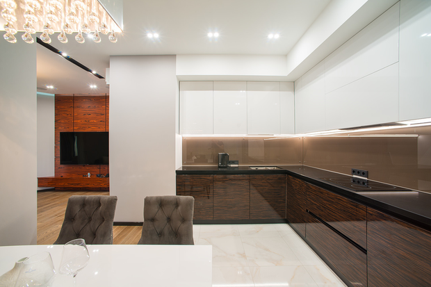 Фотография: Кухня и столовая в стиле Минимализм, Квартира, Проект недели, Москва, Монолитный дом, 3 комнаты, 60-90 метров, Сергей Саргин, ЖК «Двинцев 14» – фото на INMYROOM