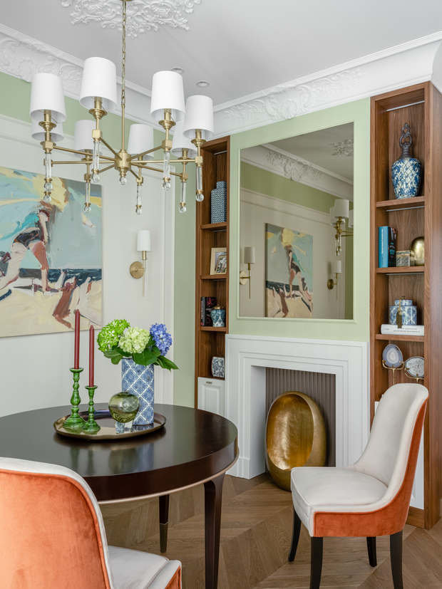 Фотография: Гостиная в стиле Классический, Современный, Квартира, Проект недели, Москва, 2 комнаты, 60-90 метров, Анна Коробко, D.A.interior design, Дмитрий Коробко – фото на INMYROOM