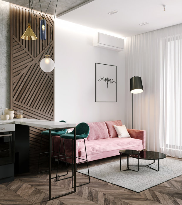 Фото из портфолио Квартира 40 м2 для девушки в ЖК Лайнер – фотографии дизайна интерьеров на INMYROOM