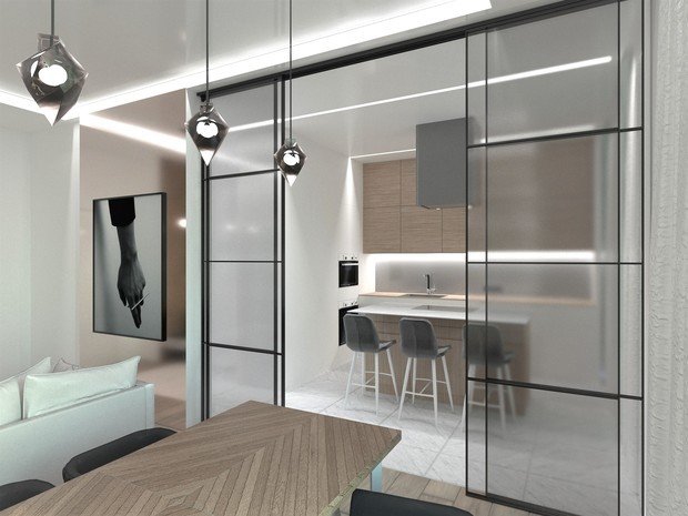 Фото из портфолио Проект дизайна интерьера трехкомнатной квартиры в скандинавском и эко-стилях – фотографии дизайна интерьеров на INMYROOM