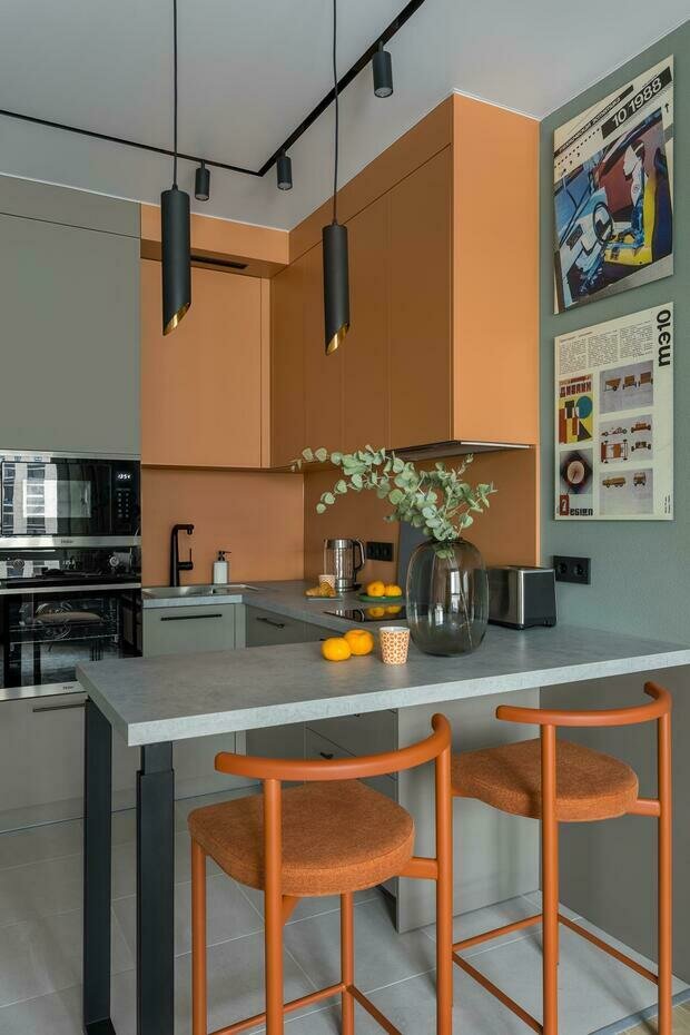 Фотография: Кухня и столовая в стиле Современный, Квартира, Проект недели, Москва, Монолитный дом, 2 комнаты, до 40 метров, CHE.Homedesign, Дарья Дубинкина – фото на INMYROOM