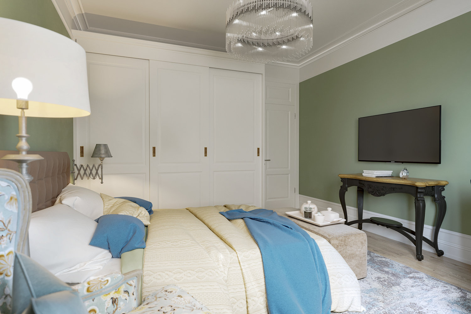 Фотография: Спальня в стиле Прованс и Кантри, Современный, Квартира, Проект дня, Санкт-Петербург, Монолитный дом, 3 комнаты, Более 90 метров, Эльжбета Чегарова – фото на INMYROOM Фотография: Спальня в стиле Прованс и Кантри, Современный, Квартира, Проект дня, Санкт-Петербург, Монолитный дом, 3 комнаты, Более 90 метров, Эльжбета Чегарова – фото на INMYROOM