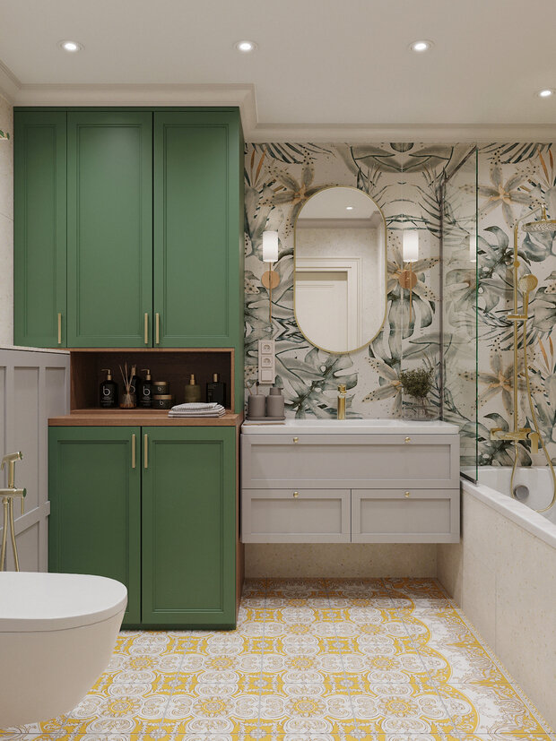 Фотография: Ванная в стиле Классический, Современный, Эклектика, Проект недели, Москва, 4 и больше, Более 90 метров, Ольга Долидзе – фото на INMYROOM