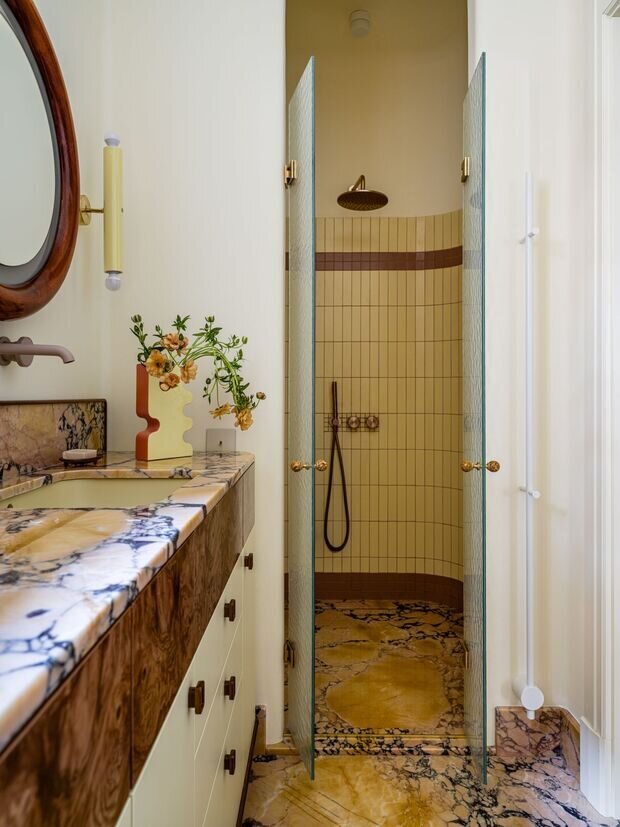 Фотография: Ванная в стиле Классический, Эклектика, Современный, Квартира, Проект дня, Кирпичный дом, 3 комнаты, Более 90 метров, Винтажный, Елена Учаева – фото на INMYROOM