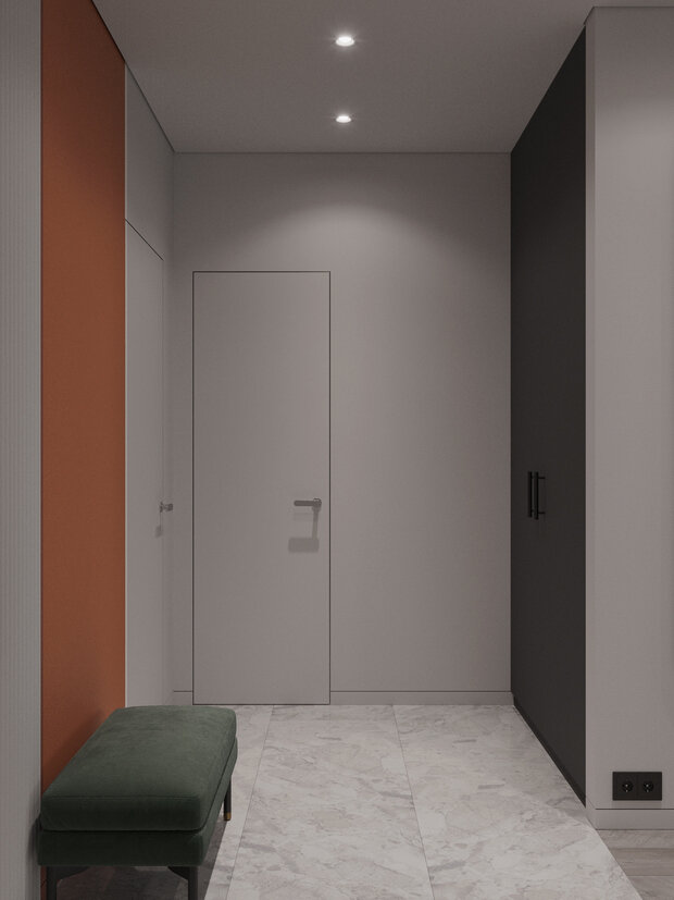 Фотография: Прихожая в стиле Современный, Минимализм, Квартира, Проект недели, Москва, Монолитный дом, 3 комнаты, 60-90 метров, Анастасия Григорьева – фото на INMYROOM