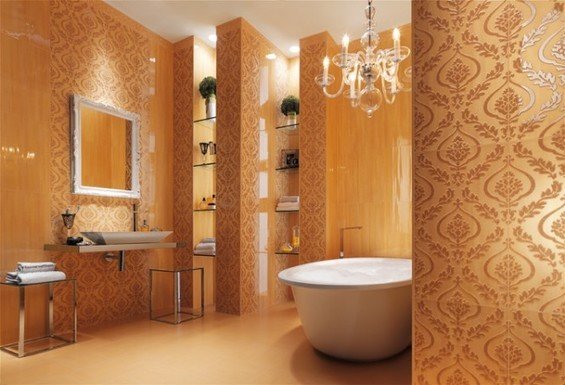 Фотография: Ванная в стиле Классический, Декор интерьера, DIY, Дом, Декор дома, Цвет в интерьере, Обои – фото на INMYROOM