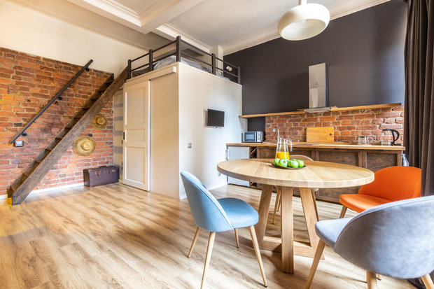 Фотография: Кухня и столовая в стиле Лофт, Эклектика, Квартира, Студия, Проект недели, Кирпичный дом, до 40 метров, ARCA design, ПРЕМИЯ INMYROOM – фото на INMYROOM