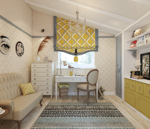 Фотография: Кабинет в стиле Прованс и Кантри, Классический, Современный, Дом, Проект недели, интерьер кабинета, кухня-гостиная дизайн, Челябинск, Валерия Стенникова, Insomnia, американский стиль – фото на INMYROOM