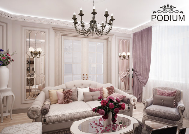Фото из портфолио Гостиная с оттенками пудры – фотографии дизайна интерьеров на INMYROOM