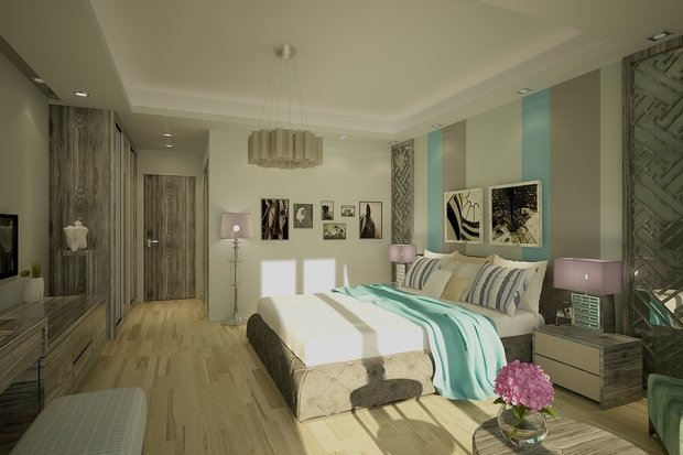 Фото из портфолио Лазурная спальня – фотографии дизайна интерьеров на INMYROOM