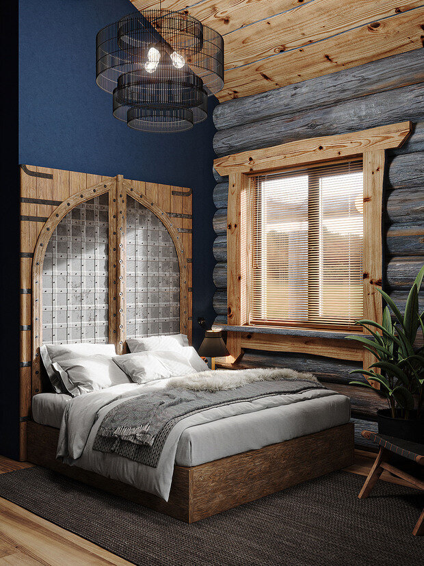 Фотография: Спальня в стиле Лофт, Современный, Эклектика, Прованс и Кантри, Дом, Проект дня, Дом и дача, Юлия Чернова, 3 комнаты, Более 90 метров, Астрахань – фото на INMYROOM