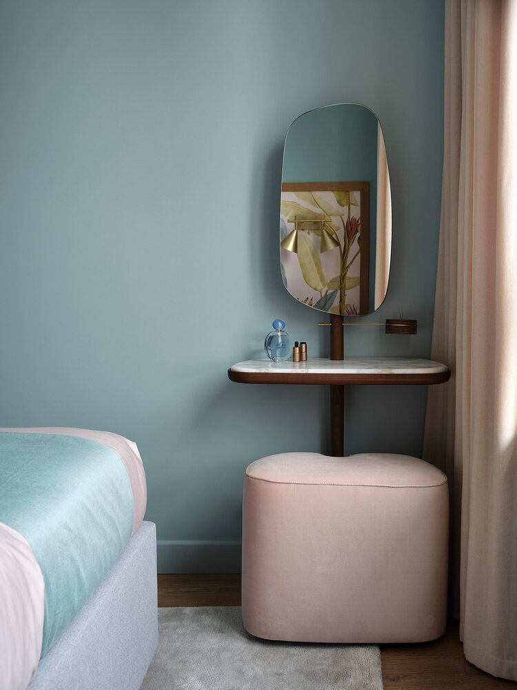 Фотография: Спальня в стиле Современный, Квартира, Проект недели, Москва, Монолитный дом, 3 комнаты, 40-60 метров, Анастасия Холопцева – фото на INMYROOM