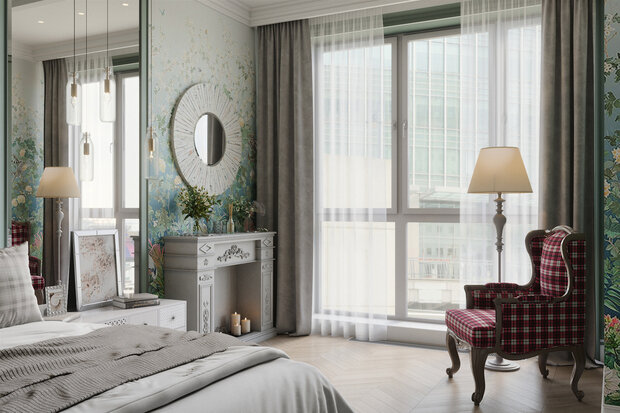 Фотография: Спальня в стиле Классический, Эклектика, Квартира, Проект недели, Монолитный дом, 2 комнаты, 40-60 метров, 60-90 метров, Истра, Andrei Lobin Design Buro, Андрей Лобин – фото на INMYROOM