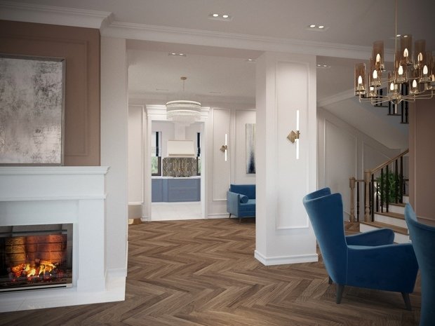 Фото из портфолио Интерьер дома в неоклассическом стиле – фотографии дизайна интерьеров на INMYROOM