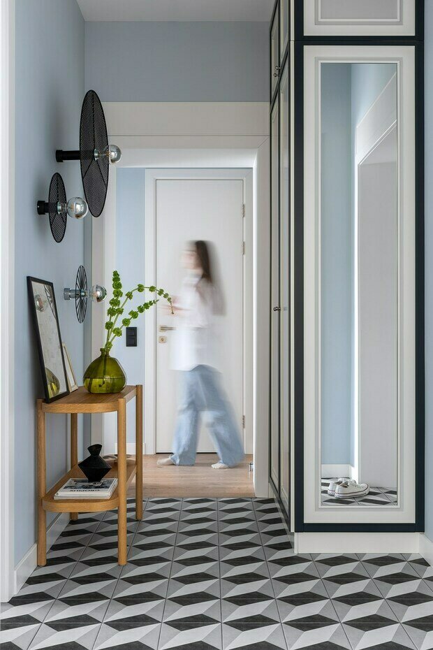 Фотография: Прихожая в стиле Скандинавский, Современный, Квартира, Минимализм, Проект дня, Казахстан, Астана, Монолитный дом, 2 комнаты, 40-60 метров, Евгения Мараськова-Григорянц – фото на INMYROOM