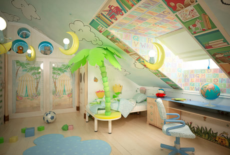 Тропическая детская комната 