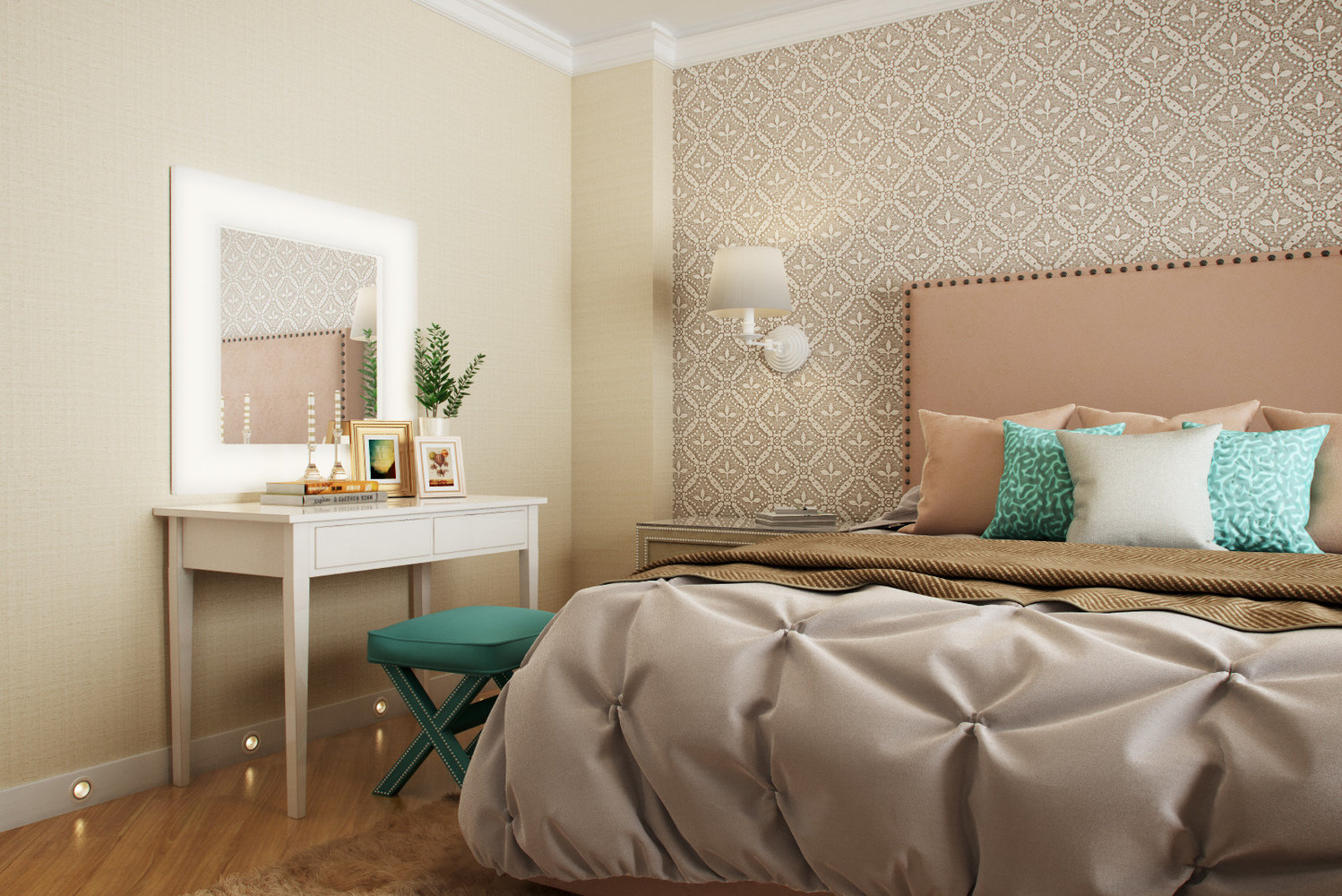 Фотография: Спальня в стиле Классический, Современный, Квартира, Проект недели, Сочи, Евгения Матвеенко, FlatsDesign, Монолитный дом, 3 комнаты, Более 90 метров – фото на INMYROOM