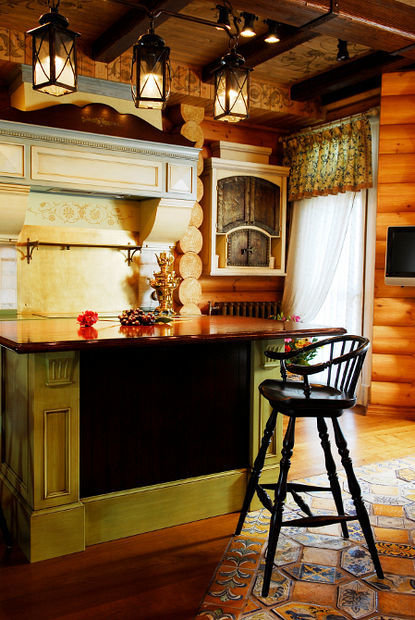 Фото из портфолио Деревянный дом 550 кв.м. в русском стиле – фотографии дизайна интерьеров на INMYROOM