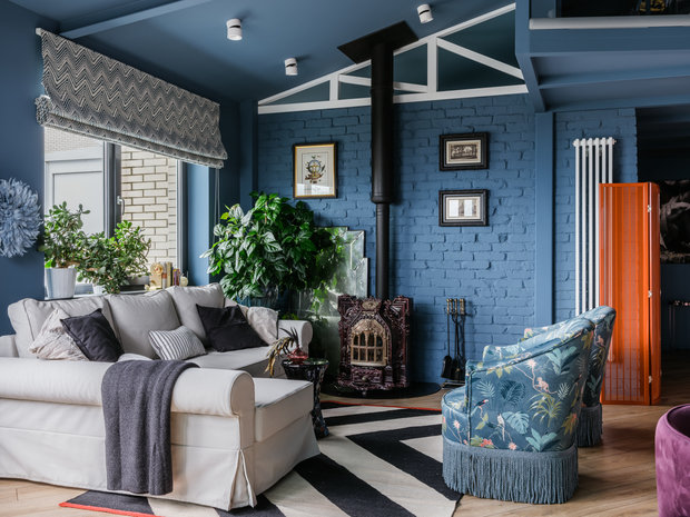 Фотография: Гостиная в стиле Эклектика, Квартира, Проект недели, Краснодар, 3 комнаты, Более 90 метров, Aldo&Aldo, Ярослав Алдошин, Елена Алдошина – фото на INMYROOM