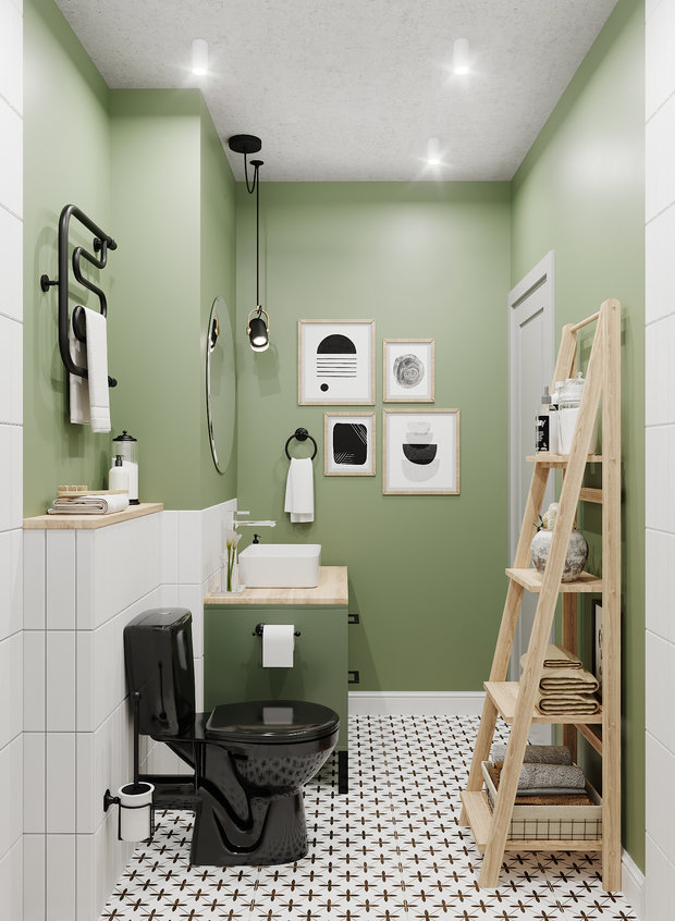 Фотография: Ванная в стиле Скандинавский, Гостиная, Квартира, Проект недели, 1 комната, до 40 метров, Тольятти – фото на INMYROOM