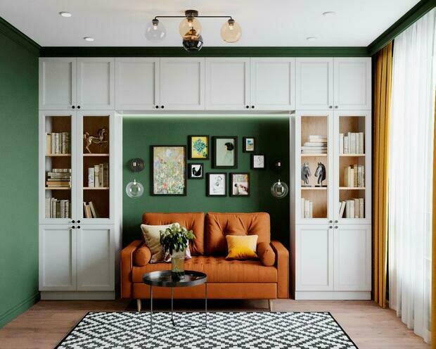 Фотография: Гостиная в стиле Современный, Эклектика, Квартира, Проект недели, Санкт-Петербург, Монолитный дом, 3 комнаты, 60-90 метров, VizDiz, Илона Ореховская – фото на INMYROOM