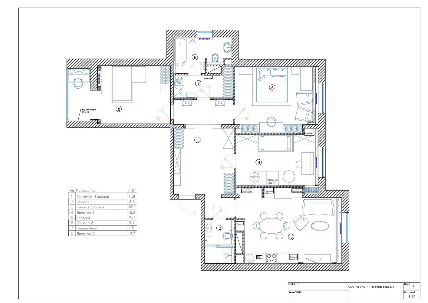 План с расстановкой мебели План с расстановкой мебели