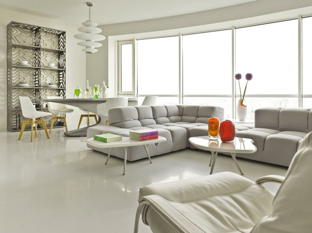 Фотография: Гостиная в стиле Хай-тек, Квартира, Проект недели, 4 и больше, Более 90 метров, Елена Соловьева – фото на INMYROOM